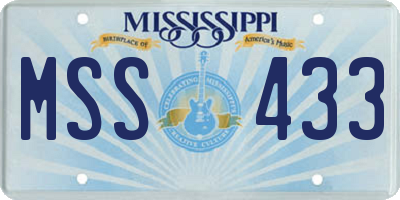 MS license plate MSS433