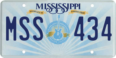 MS license plate MSS434