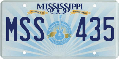 MS license plate MSS435