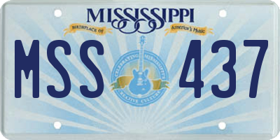 MS license plate MSS437