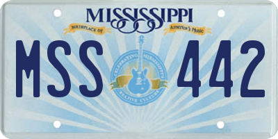 MS license plate MSS442
