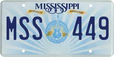 MS license plate MSS449