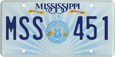 MS license plate MSS451