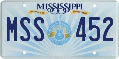 MS license plate MSS452