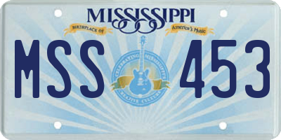 MS license plate MSS453