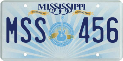 MS license plate MSS456