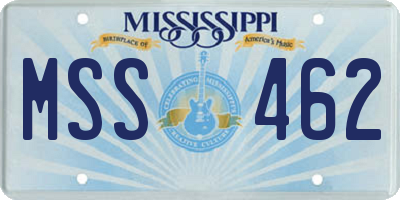 MS license plate MSS462