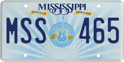 MS license plate MSS465