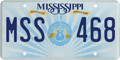 MS license plate MSS468