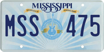 MS license plate MSS475