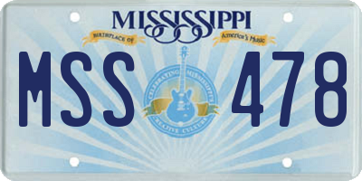 MS license plate MSS478