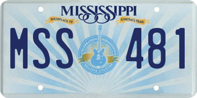 MS license plate MSS481