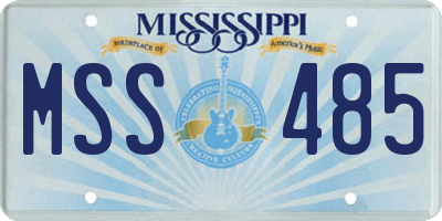 MS license plate MSS485
