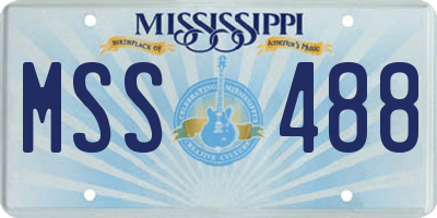 MS license plate MSS488