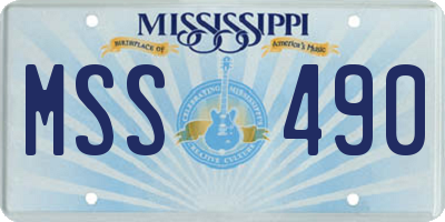 MS license plate MSS490