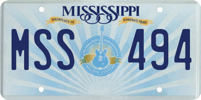 MS license plate MSS494