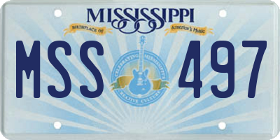 MS license plate MSS497