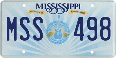 MS license plate MSS498