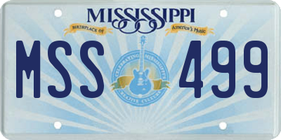 MS license plate MSS499