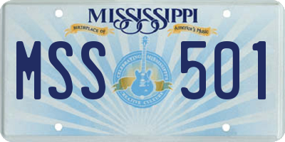 MS license plate MSS501