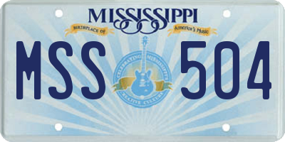 MS license plate MSS504