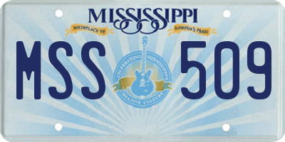MS license plate MSS509