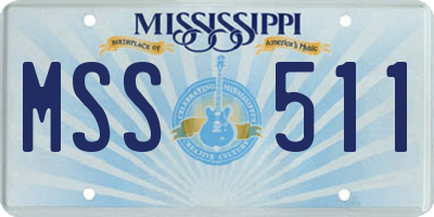 MS license plate MSS511
