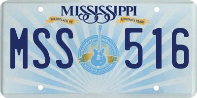 MS license plate MSS516