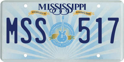 MS license plate MSS517