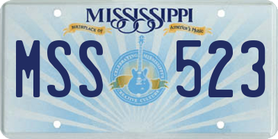 MS license plate MSS523