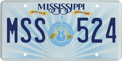 MS license plate MSS524