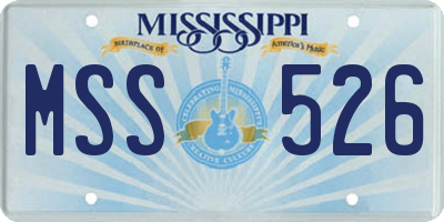 MS license plate MSS526