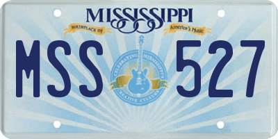MS license plate MSS527