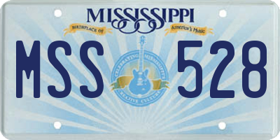 MS license plate MSS528