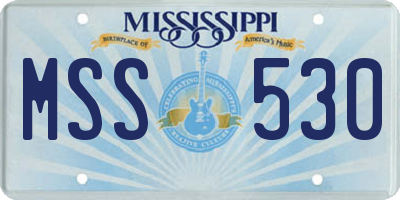 MS license plate MSS530