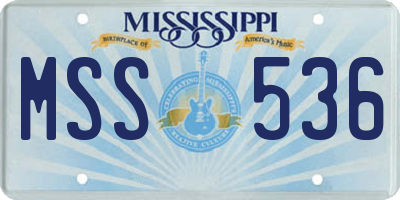 MS license plate MSS536