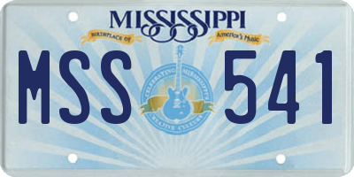 MS license plate MSS541