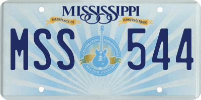 MS license plate MSS544
