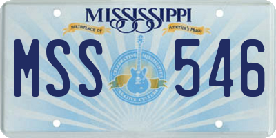 MS license plate MSS546