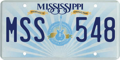 MS license plate MSS548