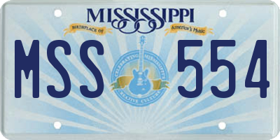 MS license plate MSS554