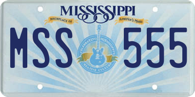 MS license plate MSS555