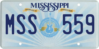 MS license plate MSS559