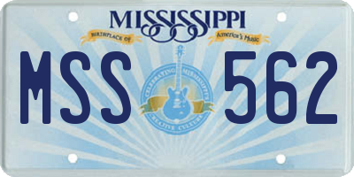 MS license plate MSS562