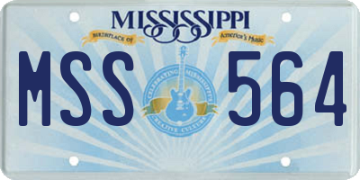 MS license plate MSS564