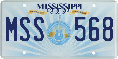 MS license plate MSS568