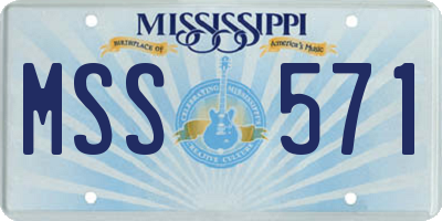 MS license plate MSS571