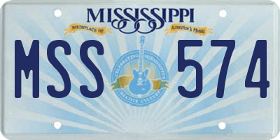 MS license plate MSS574