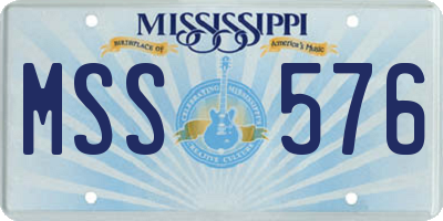 MS license plate MSS576