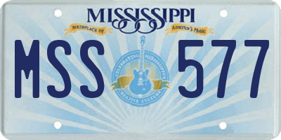 MS license plate MSS577